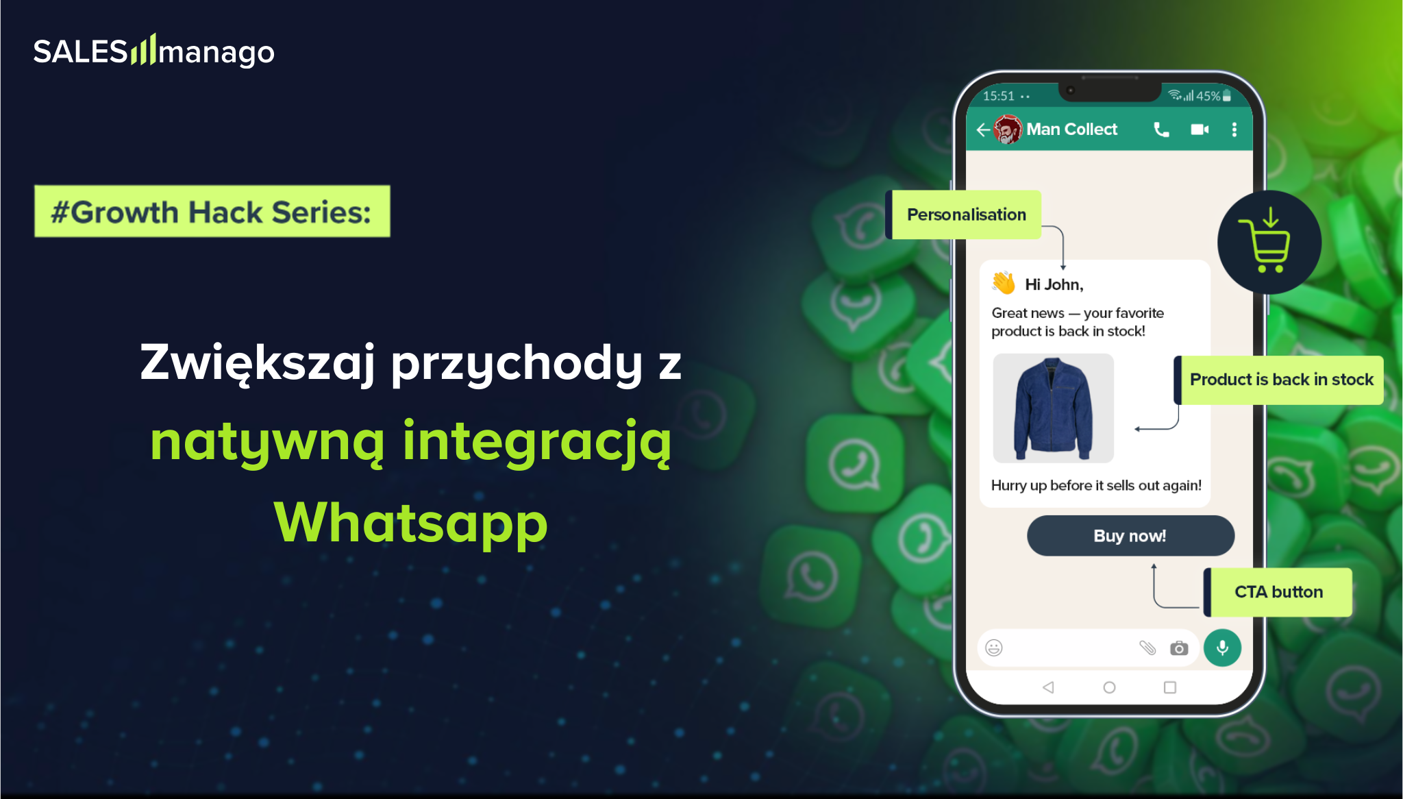 Docieraj skuteczniej do klientów dzięki natywnej integracji WhatsApp w SALESmanago